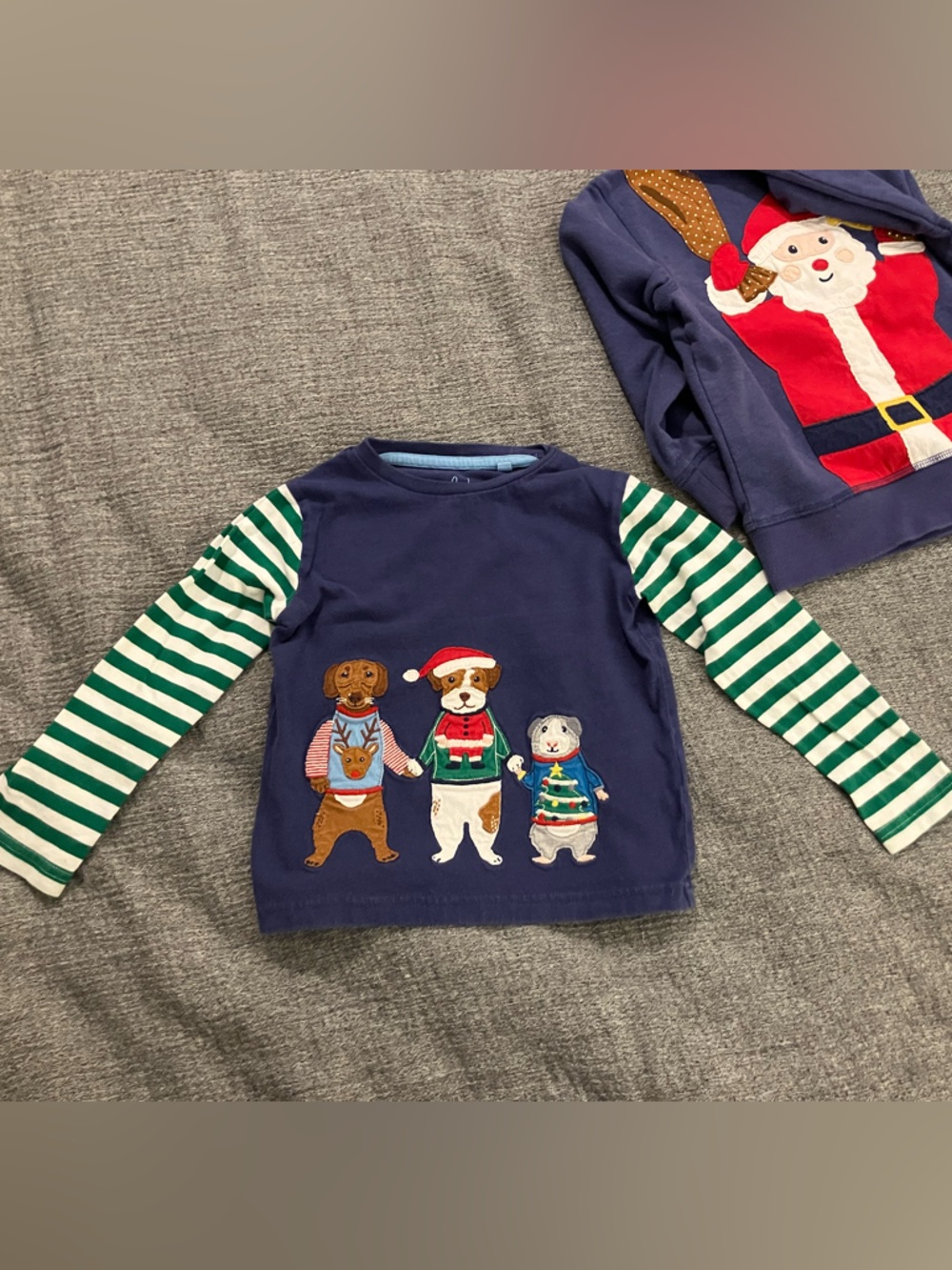 Mini Boden Big Appliqué Christmas Holidays Tee